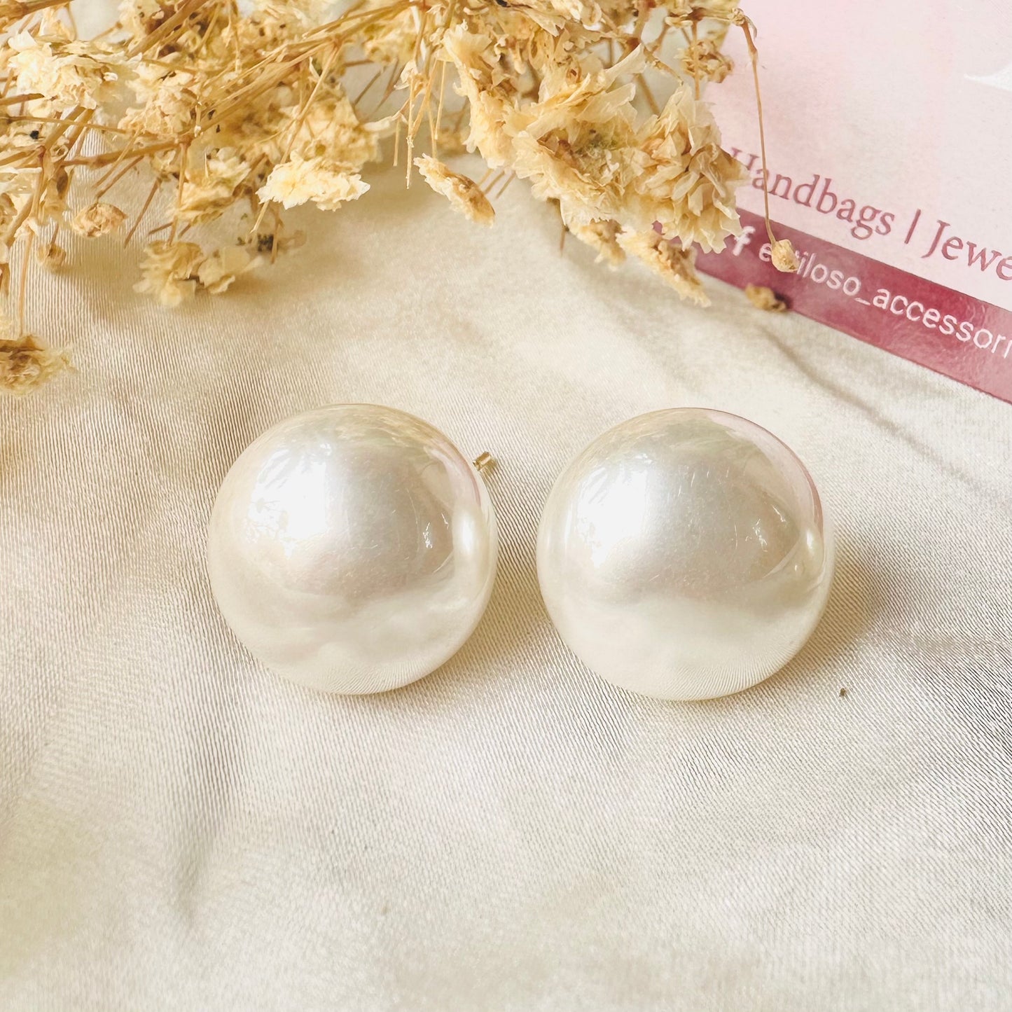 Miniature Pearl Button Earrings