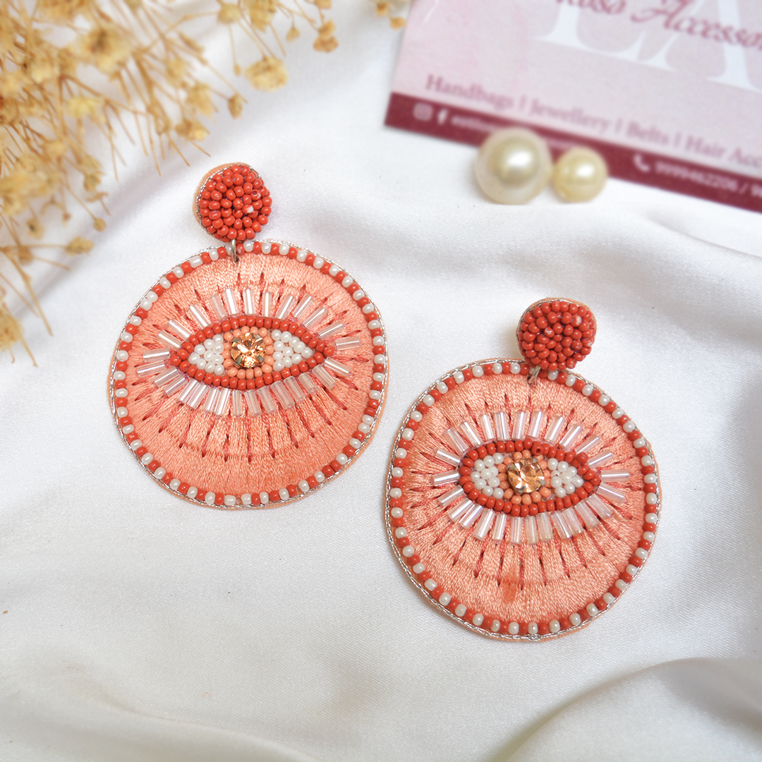 Beaded Evil Eye Earrings