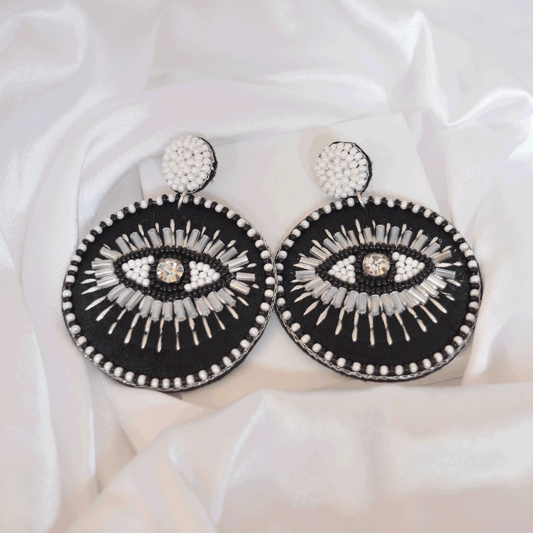 Beaded Evil Eye Earrings