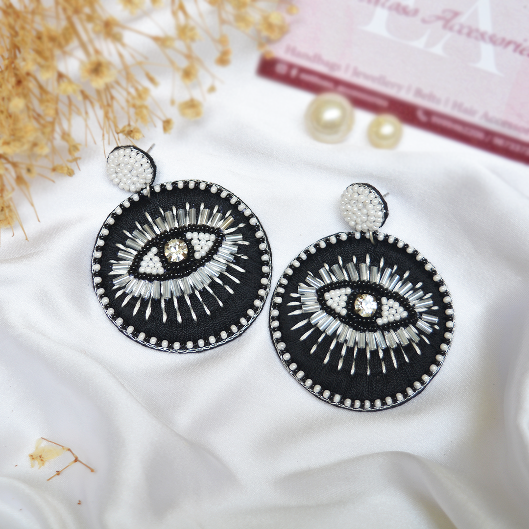 Beaded Evil Eye Earrings