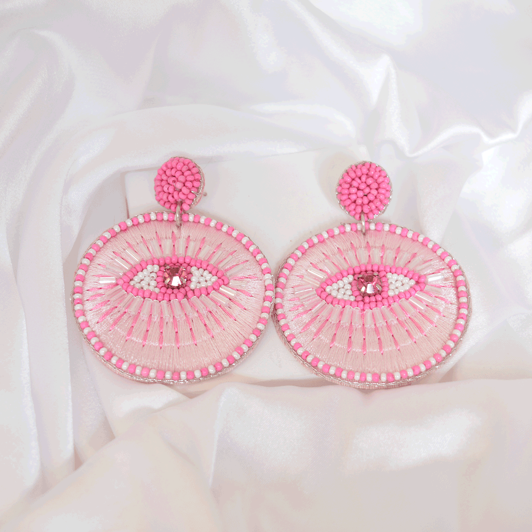 Beaded Evil Eye Earrings