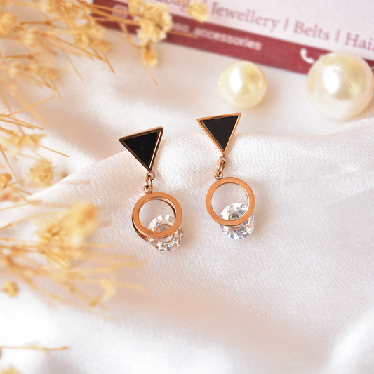 Triangle Circle Drop Earrings