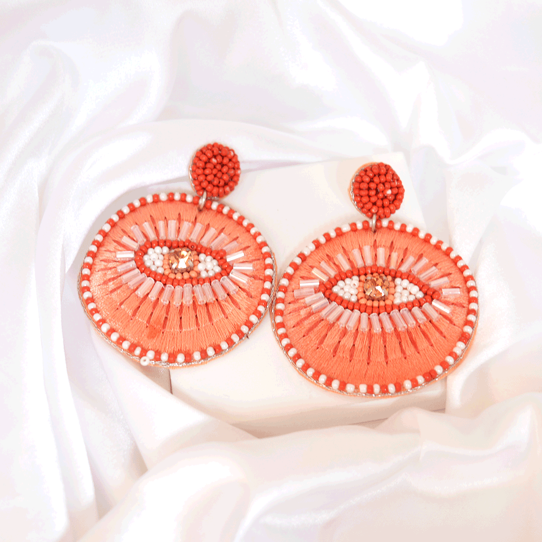 Beaded Evil Eye Earrings