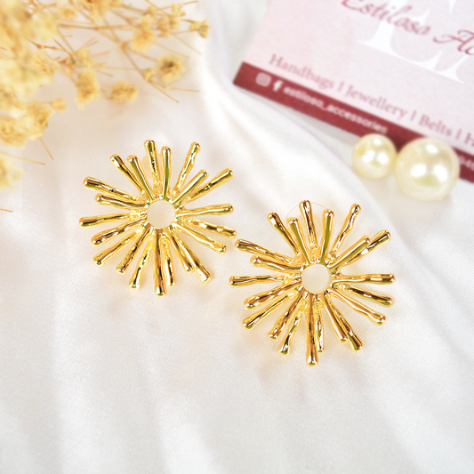 Statement Gold Flower Earing