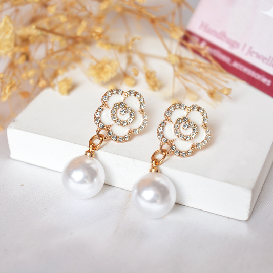 Korean Pearl flower earring