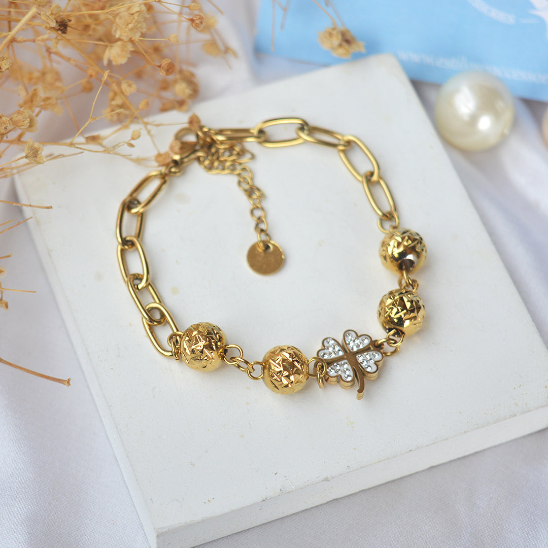 Flower ball chain bracelet