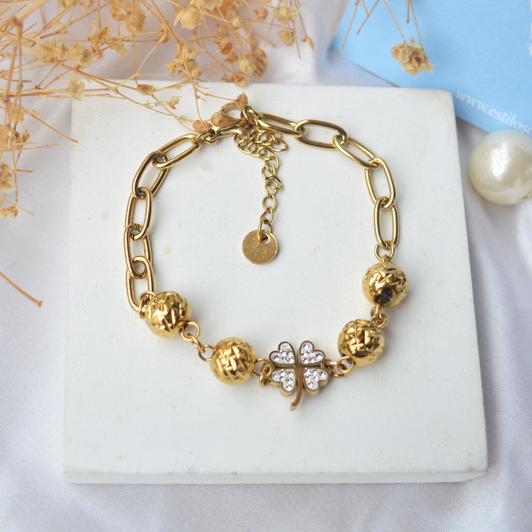 Flower ball chain bracelet