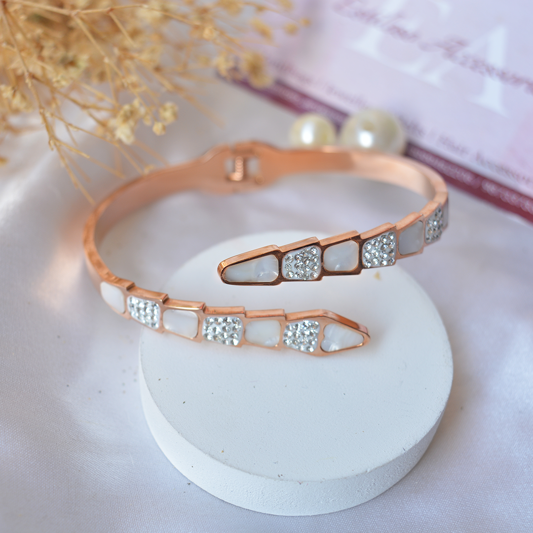 Open Top Mother of Pearl Bangle