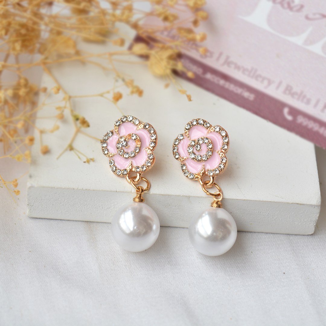 Korean Pearl flower earring