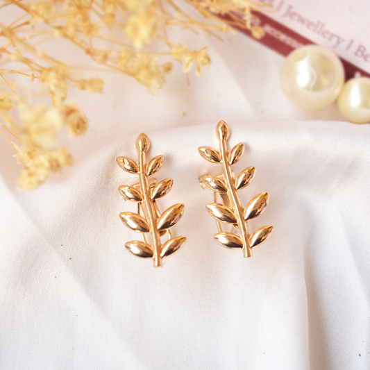 Olive leaves cuffling studs