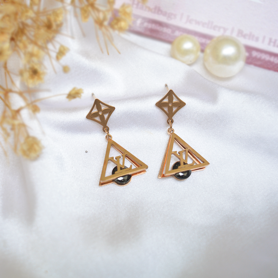 Triangular Drop Crystal Earrings