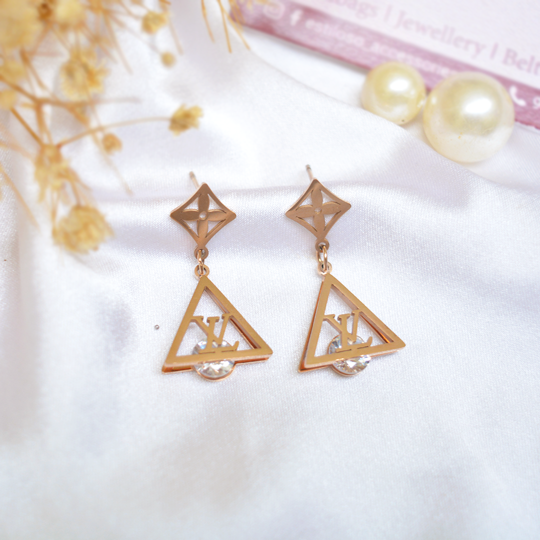 Triangular Drop Crystal Earrings