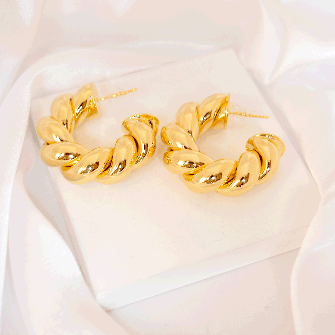 Gold Twisted Hoops