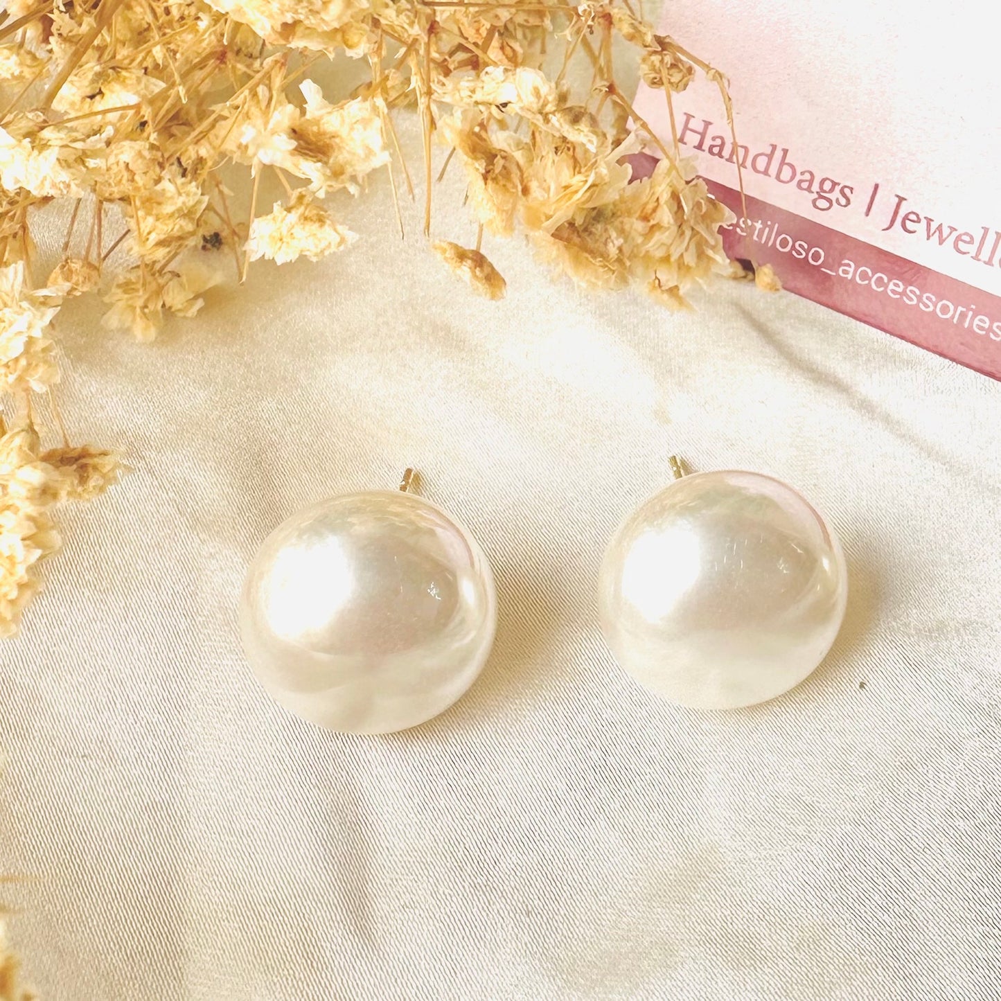 Miniature Pearl Button Earrings